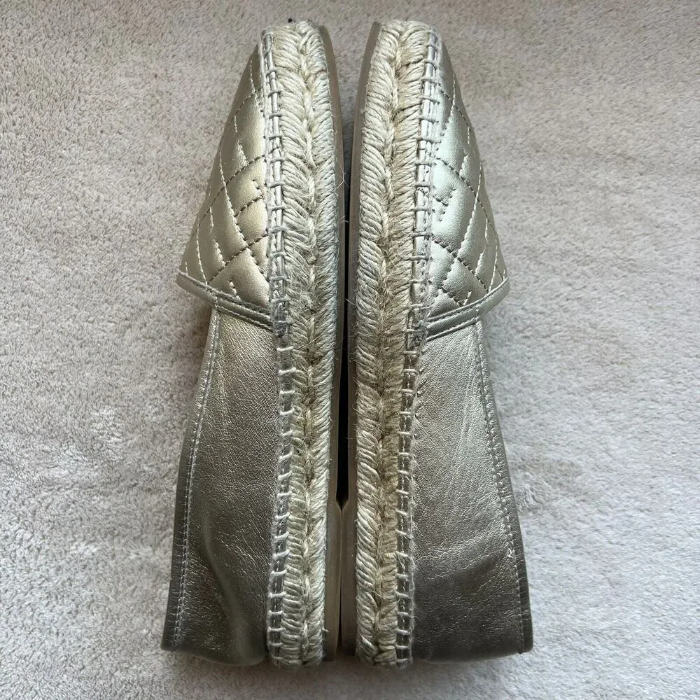 Carolina Herrera CH HC Gold Metallic Leather Espadrille Women EU 36 US 5.5 - 6